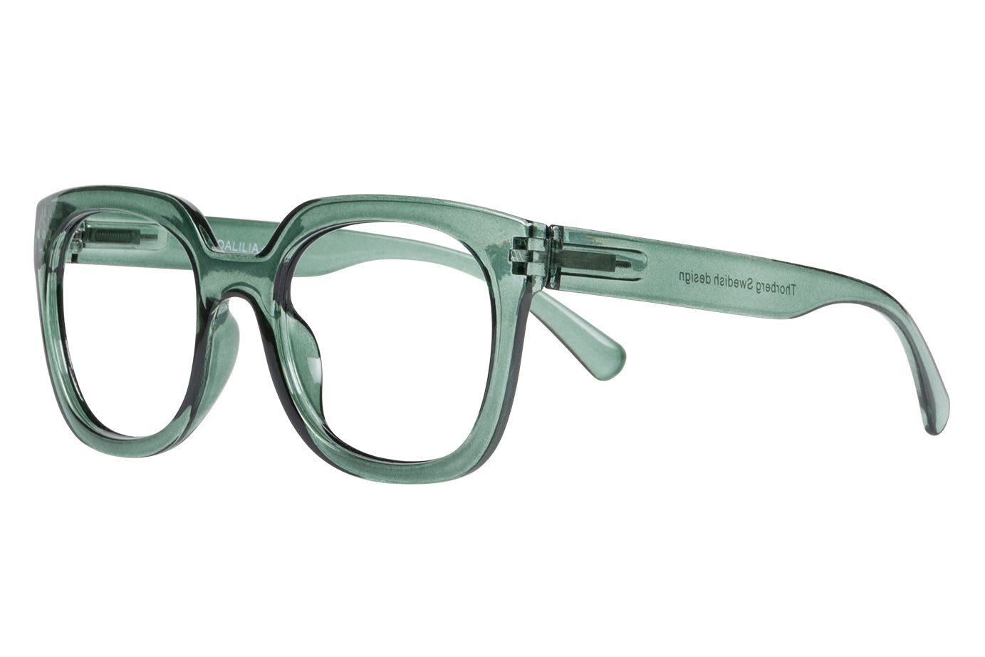 DALILIA transp grey-green Reading Glasses. ÅTER I LAGER!