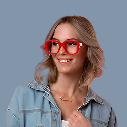 DORIT solid red Reading Glasses