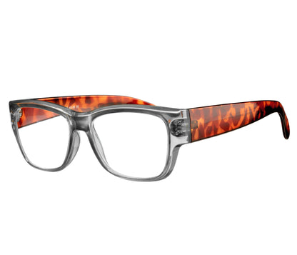 ALEXIA transp.  grey-turtle brown Reading Glasses 50% RABATT - endast +1.0 kvar i lager