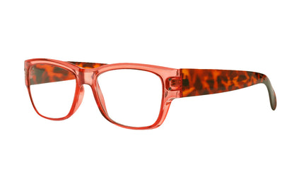 INGELA transp. coral-turtle brown Reading Glasses 25% RABATT - få kvar i lager